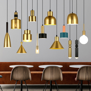 北欧现代简约餐厅三头灯创意，服装店吧台网红个性，床头单头餐吊灯具