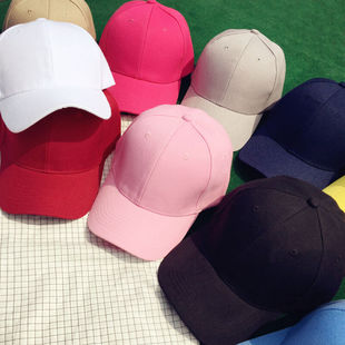 韩版潮人男女百搭纯色棒球，帽子夏天街头黑粉色，学生遮阳鸭舌帽情侣