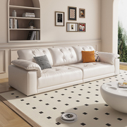 现代简约真皮沙发意式极，简直排布艺，皮艺沙发小户型轻奢三人位沙发