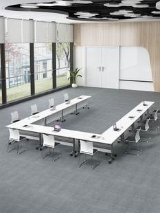 折叠会议桌椅组合可拼接移动长条桌办公室双人带轮培训桌办公课桌