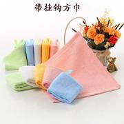 竹纤维方巾比纯棉，柔软婴儿幼儿园，专用洗脸面巾正方形小毛巾
