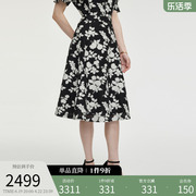 gerolamo法式优雅半身裙24年夏款高腰设计设计感印花伞裙板型裙子