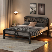 铁艺床家用主卧1.8米双人床简约现代加厚加固出租房1.5单人铁架床
