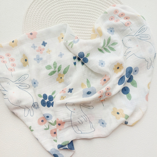 婴儿童产房包巾初新生儿，单层竹棉纤维，纯棉纱布襁褓巾抱巾盖巾浴巾