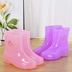 防滑短筒胶鞋雨鞋女夏季胶靴果冻防水鞋透明中筒网红塑料洗衣套鞋