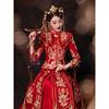 红色结婚衣服冬季礼物，秀禾服2022新娘小个子中式婚纱礼服结婚嫁