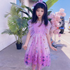 紫色公主裙闪亮雪纺纱夏季连衣裙儿童长裙原创设计女童装