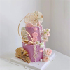 华丽新中式鲜花生日蛋糕装饰仿真国风扇子蝴蝶兰玫瑰如意祥云装扮
