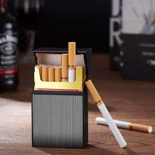 创意个性烟盒20支装便携锌合金，超薄男女士香烟盒，保护套塑料烟壳潮