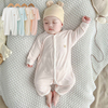 婴儿夏季薄款连体衣男女，宝宝长袖空调服新生儿，衣服莫代尔哈衣0-3