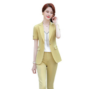 ky2021时尚职业套装短袖小西装，外套女韩版2020夏季薄款收腰ol西服