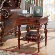 美式实木沙发边几欧式角几床头柜小桌子置物架边桌茶W几花几小方