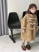 BORA波拉男女童羊绒大衣2023冬韩国童装韩版中大童呢子外套亲