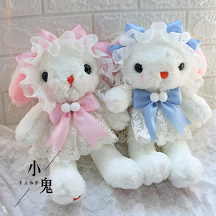   甜美软萌日系Lolita洛丽塔萝莉手作垂耳兔子斜挎包兔包熊包