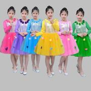 六一儿童合唱演出服女童长袖蓬蓬裙舞蹈服幼儿园公主纱裙表演服装