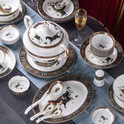 饭碗餐具骨瓷餐具套装瓷器高档碗，盘碟家用陶瓷碗创意碗中式送礼