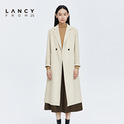 lancy悦朗姿2022冬季中长款羊毛大衣女，通勤高级感羊绒外套女