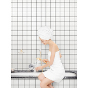 加厚自粘北欧简约墙纸厨房防油贴纸浴室卫生间防水瓷砖贴纸地板贴