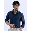 夏季竹纤维商务衬衫灰色舒适透气高级感免烫纯色上班暗门襟衬衣男