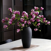 仿真花含苞玉兰仿真花束，客厅餐桌摆件装饰花艺，套装花瓶插花绢花