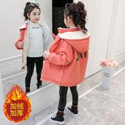 女童外套冬款2023年韩版时髦儿童秋冬加绒加厚洋气网红棉服潮
