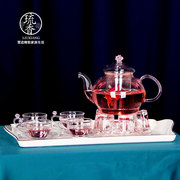 家用耐高温玻璃茶具套装花茶壶泡红茶器蜡烛加热茶杯英式下午茶壶