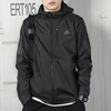 adidas阿迪达斯外套男2024春季梭织运动服黑色，上衣防风夹克