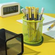 创意时尚圆形网格金属，多功能笔筒可爱笔筒韩国学生创意桌面办公收