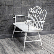 美式复古田园白色铁艺家用椅子花园阳台民宿咖啡靠背桌椅户外餐椅