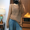 胖mm大码女装镂空针织衫，早秋套头上衣，200斤慵懒风气质防罩衫