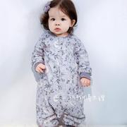 婴儿睡袋春秋竹棉纱布宝宝分腿睡袋秋冬款儿童防踢被四季通用