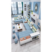 布艺沙发客厅简约现代大户型家具组合套装棉麻2023科技布沙发