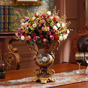 欧式客厅软装装饰品美式餐桌电视柜玄关摆件花插花器，台面干花花瓶