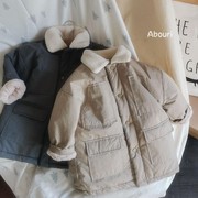 质量牛!一件过冬的棉衣韩国男童女童仿兔绒中长款棉袄 2021冬季