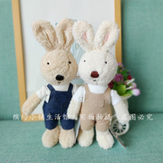 正版苏克雷兔公仔bunny'shome砂糖兔布娃娃，情侣背带裤兔玩偶礼物