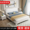 实木床1.2米1米单人床，1.35白色简约宿舍，双人床1.8米卧室儿童床