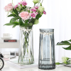 简约创意玻璃花瓶彩色透明水养富贵竹养玫瑰花插花瓶客厅装饰摆件
