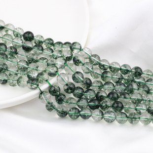 天然石绿幽灵水晶散珠子手工饰品材料DIY自制手链项链耳坠配件