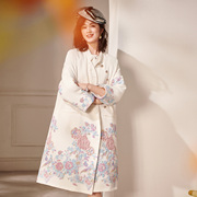 新年bi入提花女神范廓型宽松棉服国潮刺绣，旗袍厚中式外套2431