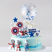超人打怪兽蛋糕装饰品摆件网红卡通英雄儿童节宝宝生日甜品台布置
