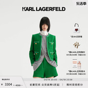 karllagerfeld卡尔拉格，斐春夏款粗花呢，短外套老佛爷236l14e1