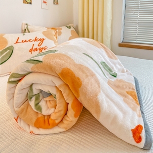 冬季牛奶绒毛毯办公室午睡空调毯子床单春秋珊瑚绒沙发盖毯轻薄款