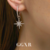 ggxr欧美镶钻星星耳环甜美气质，少女ins网红耳钉，耳夹无耳洞耳饰女