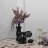 密度家居现代轻奢白色黑色陶瓷创意花瓶客厅玄关书房花艺装饰摆件