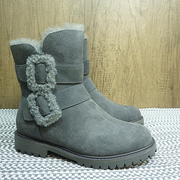 真皮羊毛一体雪地靴冬季保暖女靴 方根马丁靴女士靴子21-17C