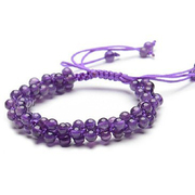 天然紫水晶手链中国结手链，女手工编织三生绳手链百搭手链