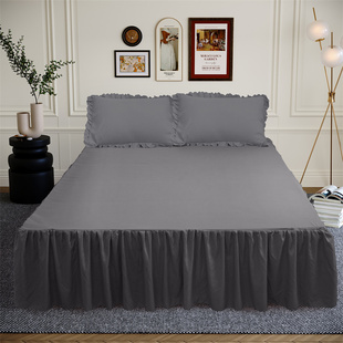 四季通用纯棉床裙式床罩单件全棉防尘保护套1.5米1.8床单床垫床笠