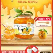 韩国全南蜂蜜柚子茶1kg*2瓶冲泡饮品冲饮罐装果味茶酱柠檬百香果
