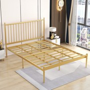 欧式轻奢金色网红铁艺床单双人1.2米1.5米北欧铁架床铁艺床垫组合