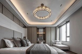 客厅卧室k9水晶吊灯意大利fendi意式简约不锈钢材质简约样板房灯